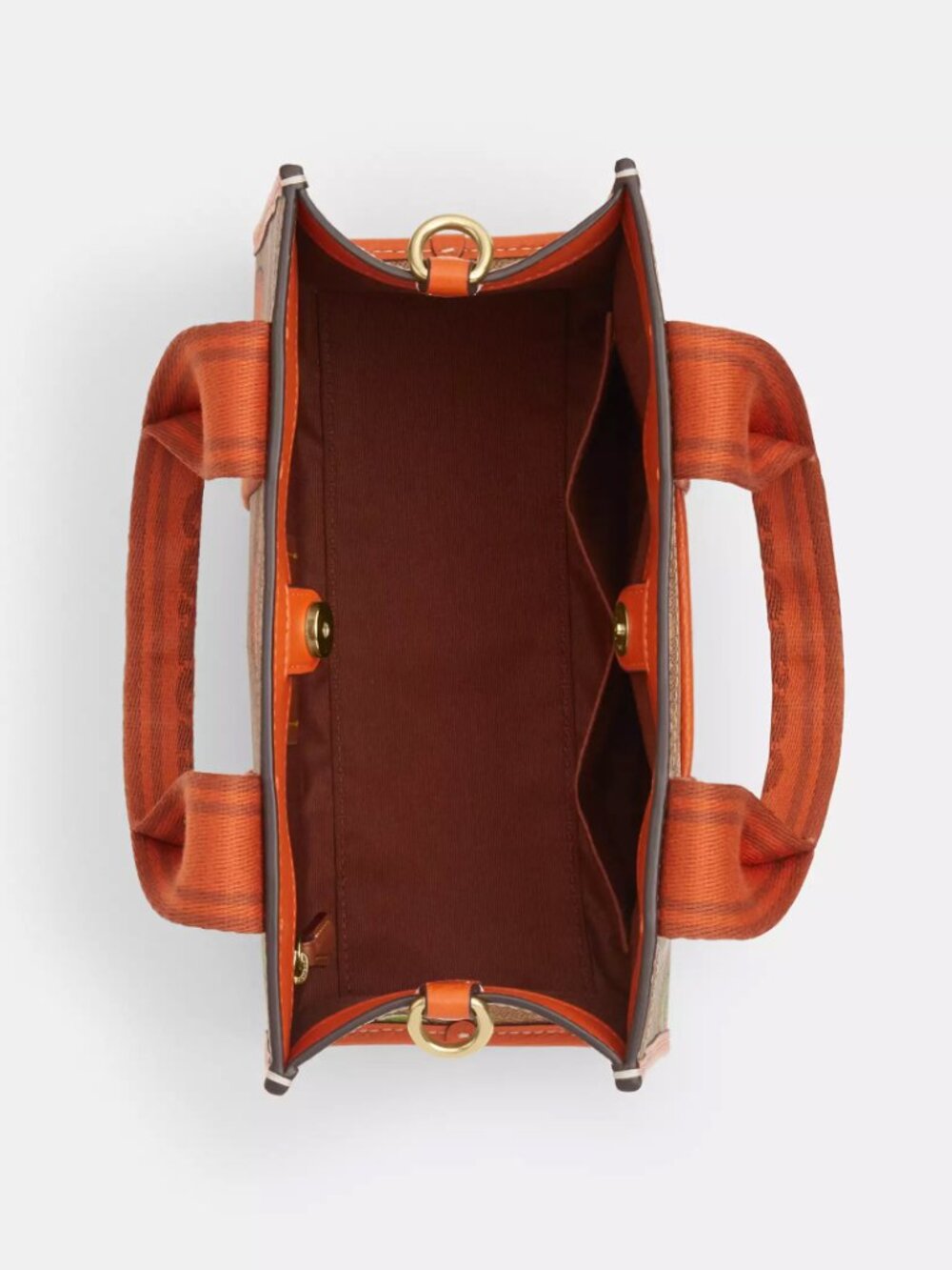 Coach Smith Tote Bag 24 In Signature With Orange Print CAR81 - Picture 6 of 6